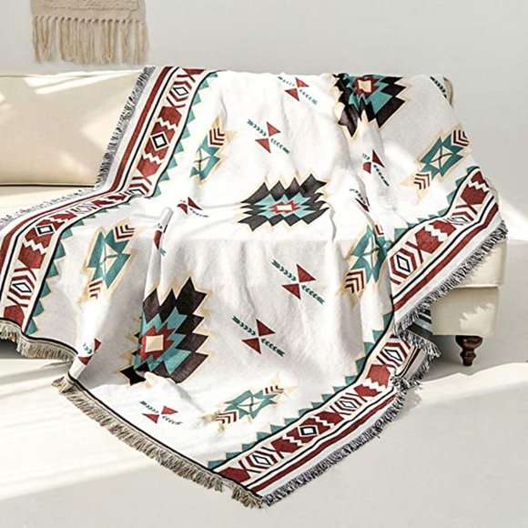 Boho Aztec Southwest Couch Throw Blanket Hippie - Picture 3 of 8